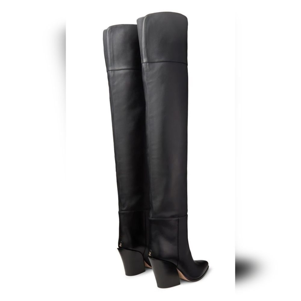 Jimmy Choo 100% Leather Maceo 85mm Over-The-Knee Boots - Picture 4 of 15